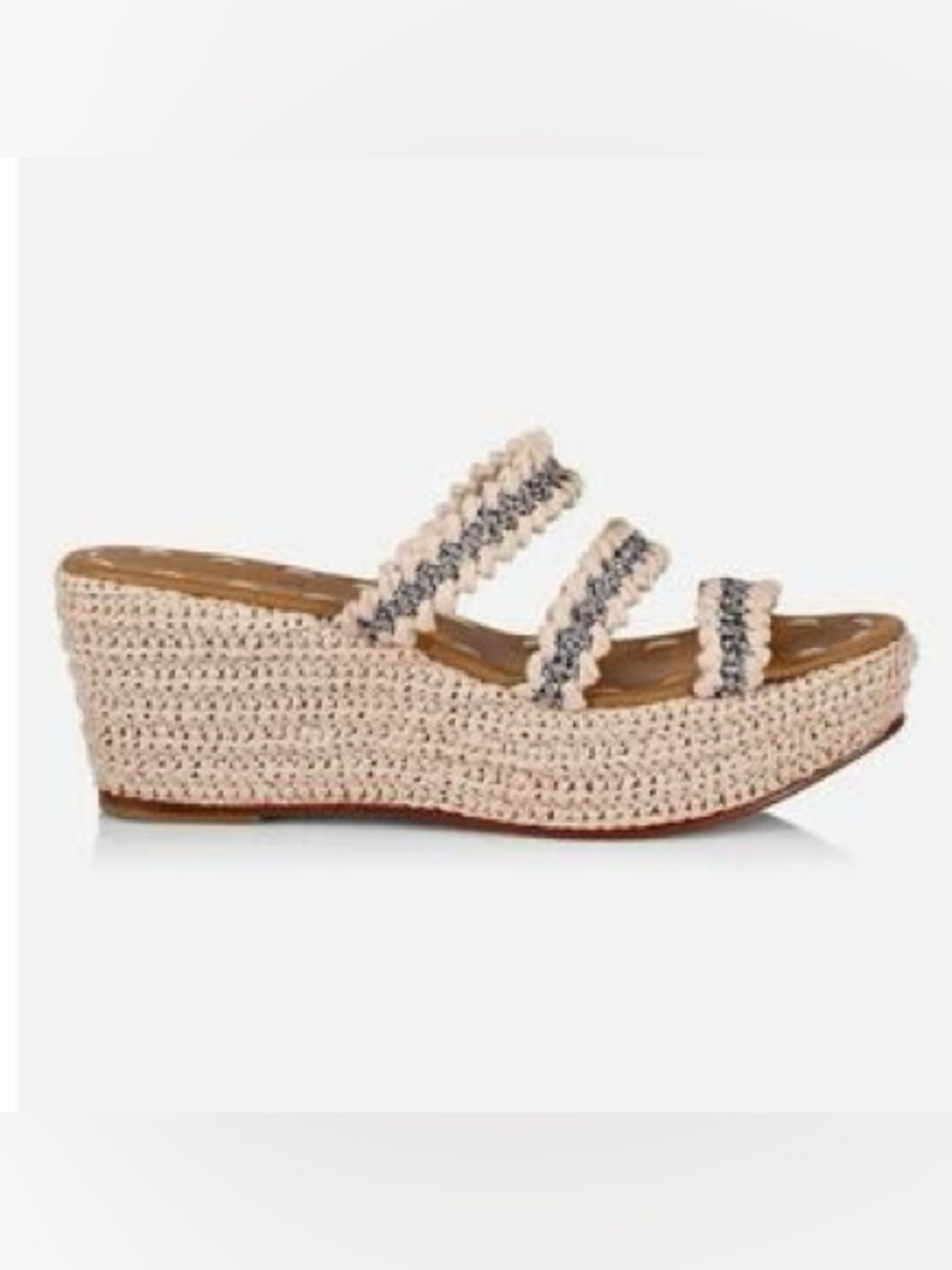 Carrie Forbes x LoveShackFancy Said Wedge Sandals Woven Raffia Size 37